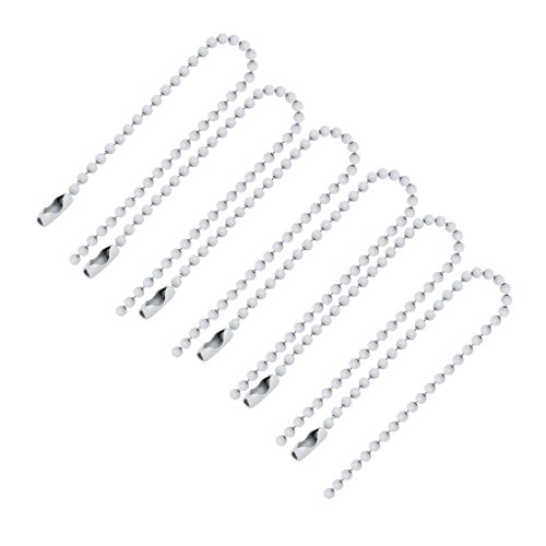 Aexit 6Pcs Metal Lighting fixtures and controls Plated Iron Clasp Ball Chain Keychain White 2.4mm Diameter 15cm Length