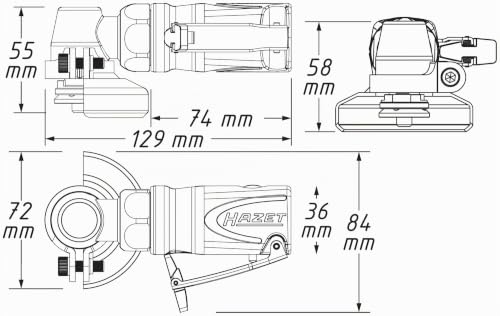 Amoladora angular Hazet 9033M-7 mini herramienta ligera para espacios reducidos 7