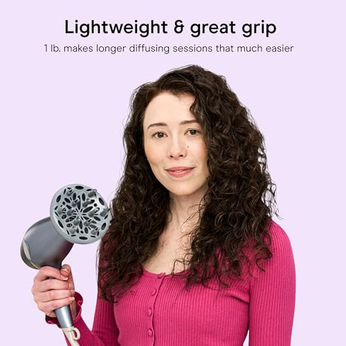 Image of Conair InfinitiPRO Style & Shine Hair Dryer | Ultra-lightweight 1 lb. Curl-Defining Dryer for Curly, Wavy, Thick, and Fine Hair, Blue, 527BXL