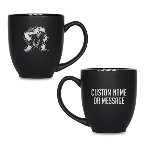 Image of Rico Industries NCAA Primary 15-Oz Personalized Matte Black Bistro Mug - for Hot or Cold Drinks