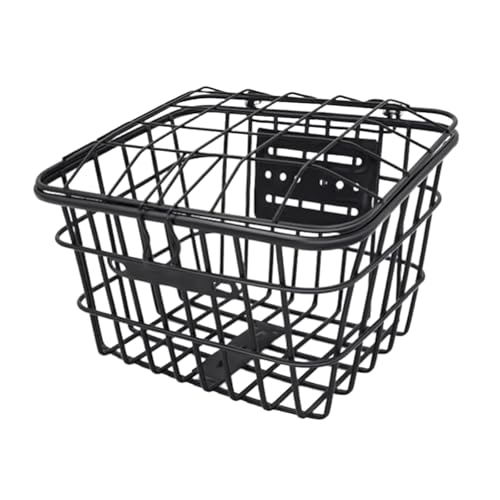 jojomis Kids Bike Basket Front Handlebar Basket with Lid - Lightweight Iron Wire Carrier for Boys Girls Street Bicycling Camping