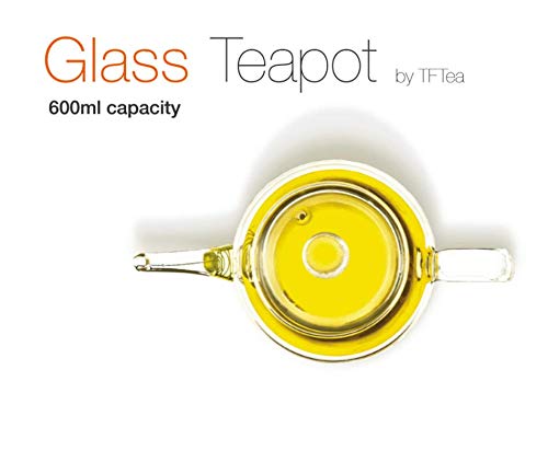 TFTea - Teiera in vetro da 600 ml con filtro nel beccuccio e coperchio in Vetro, per 1 o 2 Persone - immagine 3