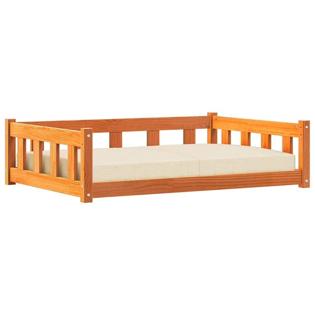 vidaXL Dog Bed with Storage Wax Brown 100 x 70 x 28 cm Solid Pine Wood, Living Room Dog Bed, Rectangular Modern Lounge, Durable Pet Furniture, Comfortable Indoor Resting Area for Pets