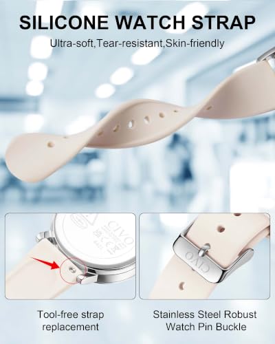 Image of CIVO Night-Light Nurse Watches for Women: Easy-Read Analog Waterproof Watch