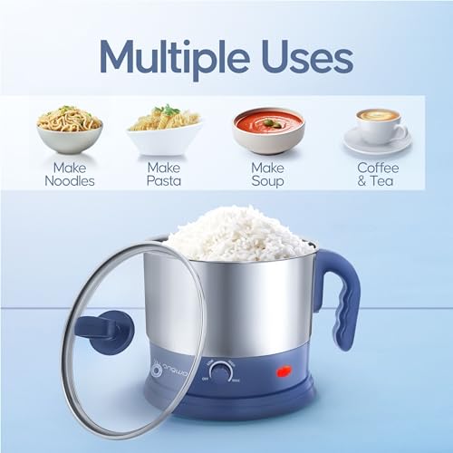Image of Longway Multipurpose Electric Kettle 1.5 litre, 3 Heating Modes Stainless Steel Body with Glass Lid, kettle for hot Water, Milk, Tea and Coffee, Noodles, Soup, Rice, Egg Boiling | Gray & Silver