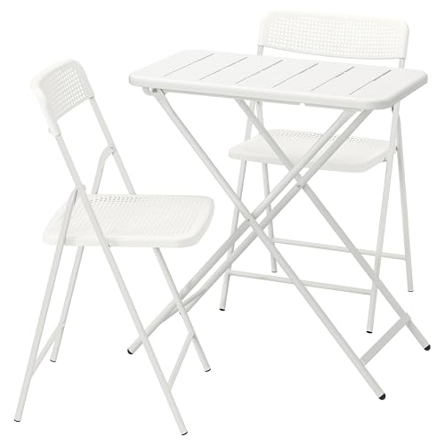 Table pliante avec 2 chaises TORPARÖ Set de balcon blanc pour petit espace