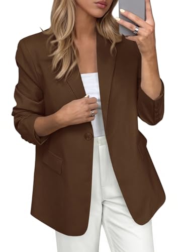 PRETTYGARDEN Blazers for Women Business Casual Outfits 2025 Fall Open Front Long Sleeve Suit Jackets Office Work Clothes