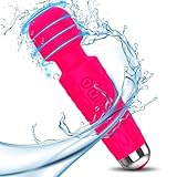 JEDLEM Handheld Electric Back Massager - 8 Speeds 20 Modes - Rechargeable&Waterproof Handheld Deep Tissue Neck Back Massager (Pink)