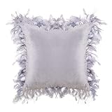 Noete Funda de cojín Decorativa de Plumas para el sofá o la Oficina con Cremallera Invisible 45*45cm