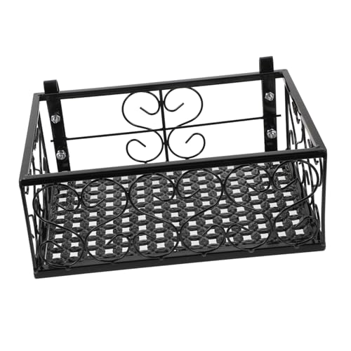 WRITWAA バルコニー用アイアン製ハンギングプランターシェルフ 耐荷重強化設計 屋内外対応 フェンス手すり取付可能 ガーデンバスケットラ