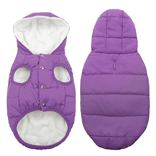 Veste chaude pour chien SAWMONG imperméable violet pour chiot actif - 3