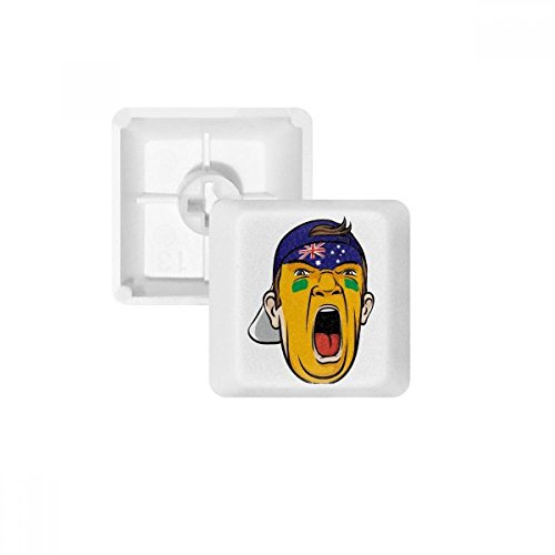 Keycap personnalisé pour clavier mécanique PBT blanc avec design Australie R3