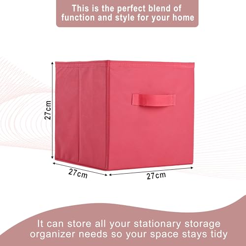 Kuber Industries Square Foldable & Multipurpose Wardrobe Storage Organizer for Home | 11 Inch Portable Cupboard/Closet Organiser Storage Box for Clothes & Toys | Pink Kuber Industries Square Foldable & Multipurpose Wardrobe Storage Organizer for Home | 11 Inch Portable Cupboard/Closet Organiser Storage Box for Clothes & Toys | Pink