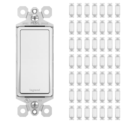 Legrand Radiant 15 Amp 1 Pole White Rocker Light Switch - Master Pack