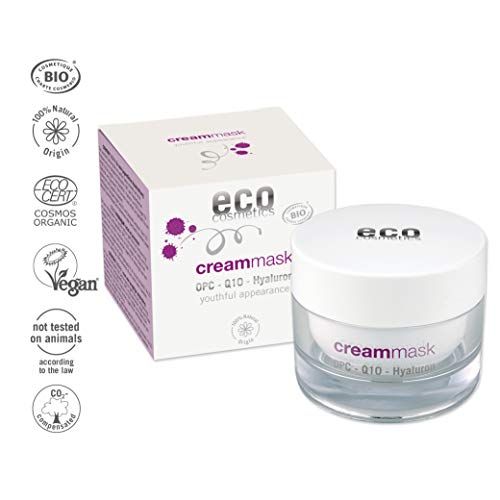 eco cosmetics Bio Crememaske Gesichtsmaske mit OPC, Q10 und Hyaluronsäure, vegane Feuchtigkeitsmaske, Naturkosmetik 1x 50ml