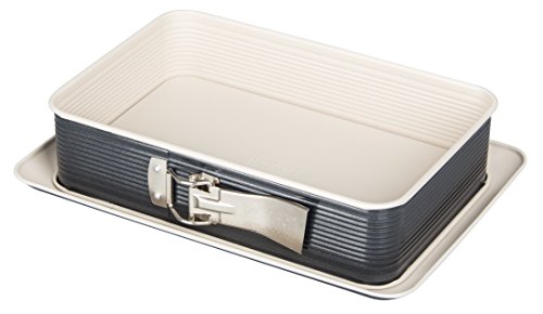 Zenker Molde Rectangular para Tartas con Revestimiento Antiadherente Reforzado con cerámica (Color: Crema/Antracita), cantidad: 1 Pieza, 28 x 17 x 7 cm