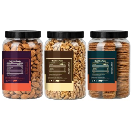Image of LILA DRY FRUITS Dry Fruits Combo Pack of Almonds, Walnuts & Anjeer 100 Gms x 3 Mixed Nuts and Dried Figs for Healthy Snacking, Daily Nutrition Perfect for Gifting