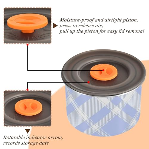 Contenedor de almacenamiento café acero inoxidable azul miniatura 4