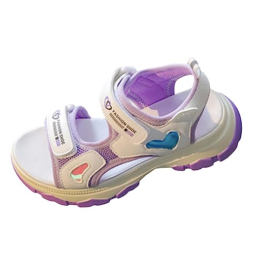Girls Sandals Open-Toe Summer Outdoor Sport Sandals Adjustable Walking Shoes with Anti Slip Sole