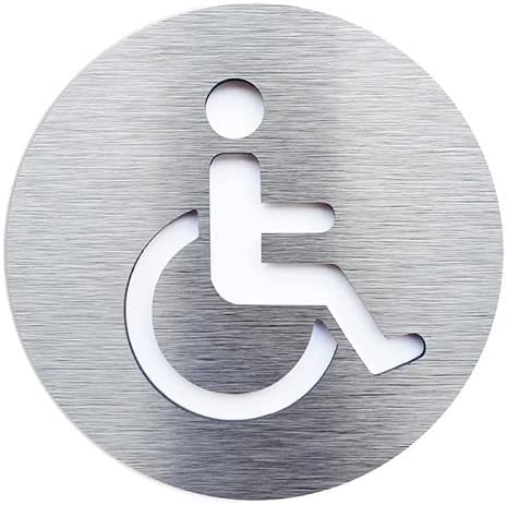 車椅子トイレシンボルゴールドシルバーハウスドア番号サイン、ドアハードウェア複合アルミボードハンディキャップバスルームドアサイン用