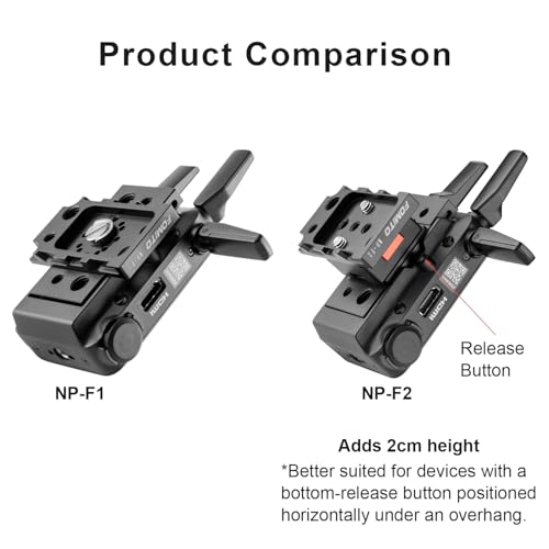 Image of FOMITO NP-F2 Dual-Sided NP-F Plate, All-Aluminum Alloy, ±90 and ±180 Angle Adjustment, for Monitor, LED Light, Wireless Transmitter