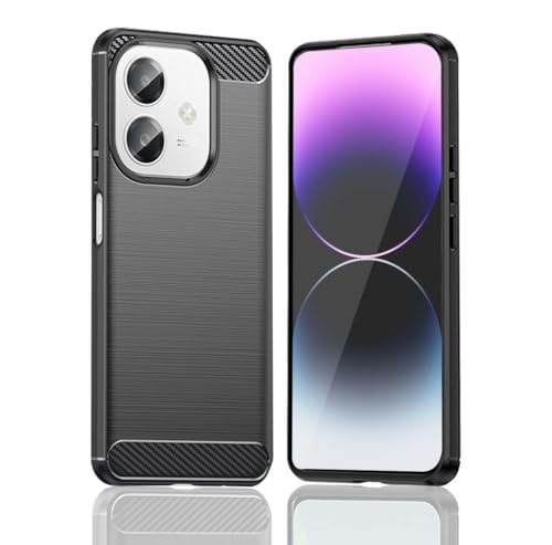 Custodia per Oppo A40 4G A40m Oppo A60 5G flessibile in morbido con fibra di carbonio e texture spazzolata protezione antiurto e anti-goccia silicone nero