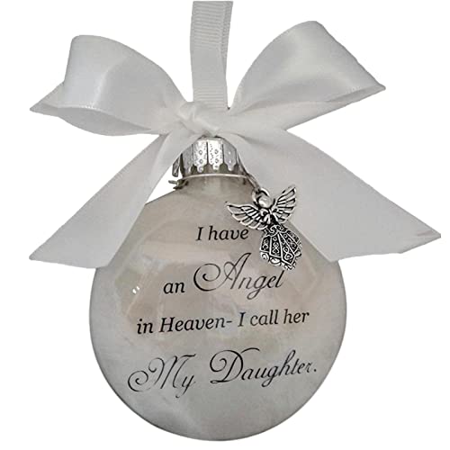 Ornamentos de bola de árbol de Navidad, baile de adornos de ángel de Navidad de ángel de Navidad - tengo un ángel en el cielo, la llamo mi hija - pérdida conmemorativa de un ser querido colgante Cover