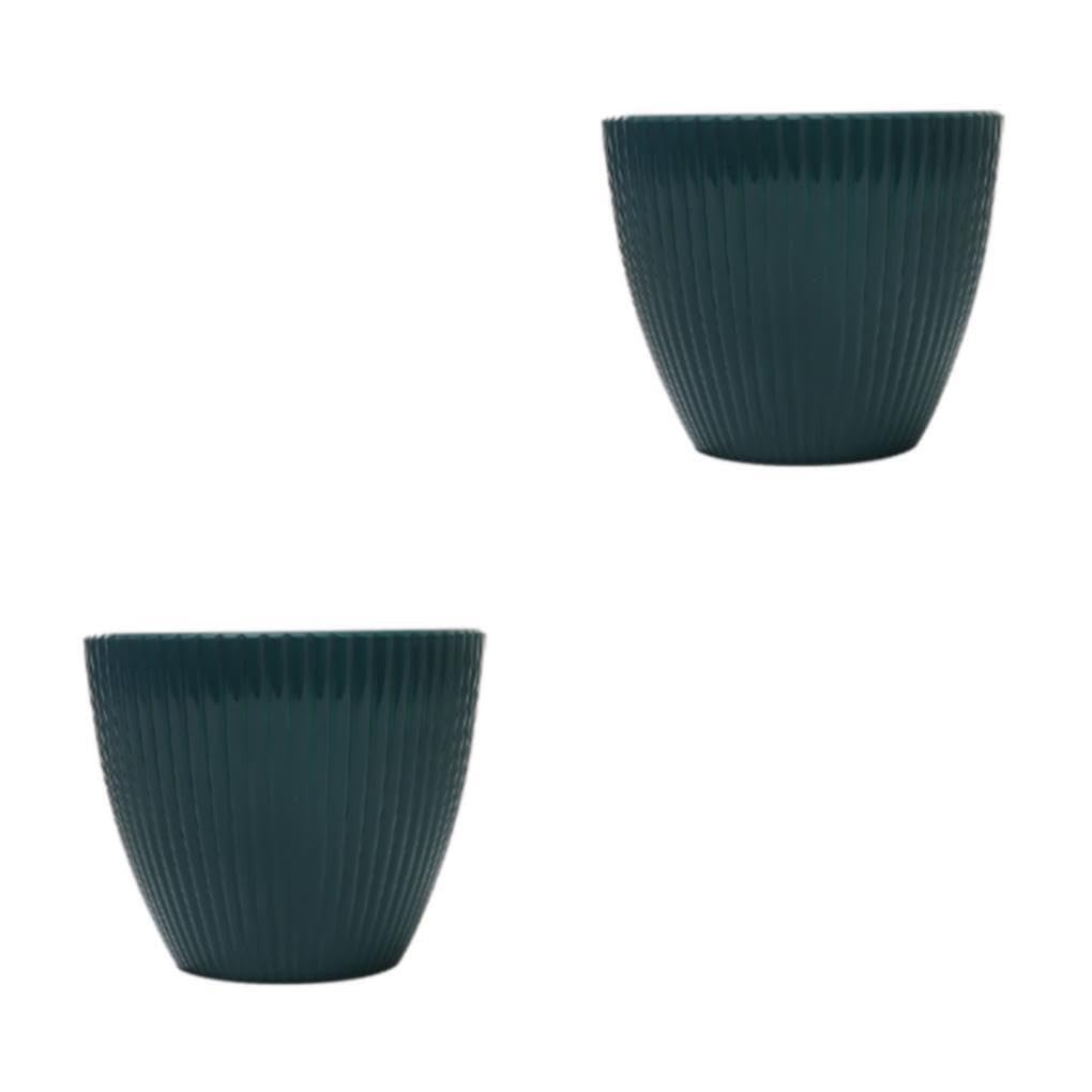 yuwqqoajv 2 Set of Lightweight Garden Pots - Easy To Maintain And Portable Weather-resistant Plastic Bonsai Accessories Succulent Plants jungle green 15CM, jungle green 15CM, 2Set