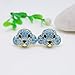 Hiqmic 925 Sterling Silver Cute Dog Puppy Zirconia Earrings Ear Stud Piercing white gold plated Fashion Jewelry Gifts WK90055-G Blue