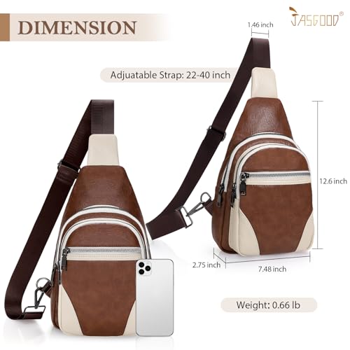 Image of JASGOOD Anti Theft Small Sling Bag for Women Leather Fanny Packs Crossbody Bags Trendy Anti-Theft Sling Purse for Travel