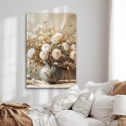 Tableau en verre grand format pour salon beige MuchoWow - 5