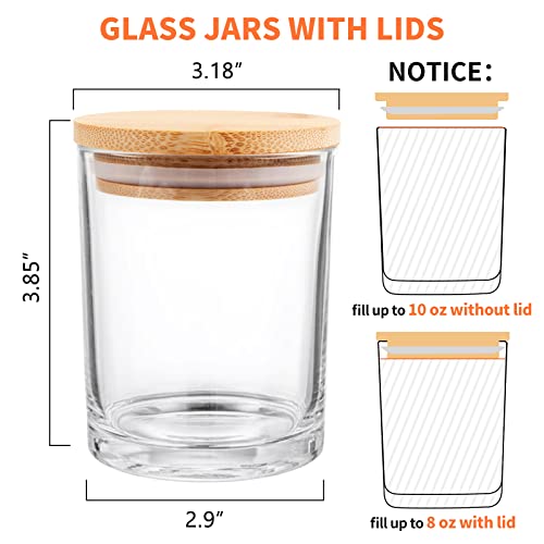 image for SUPMIND 12 Pack Glass Candle Jars-10oz Clear Empty Candle Jars with Ba