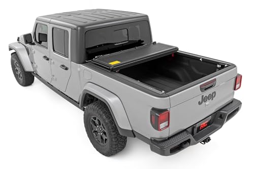 Rough Country Hard Low-Profile Tri-Fold Tonneau Cover for Jeep Gladiator JT (2020-2025) - Low-Profile Aluminum Truck Bed Cover - image 4