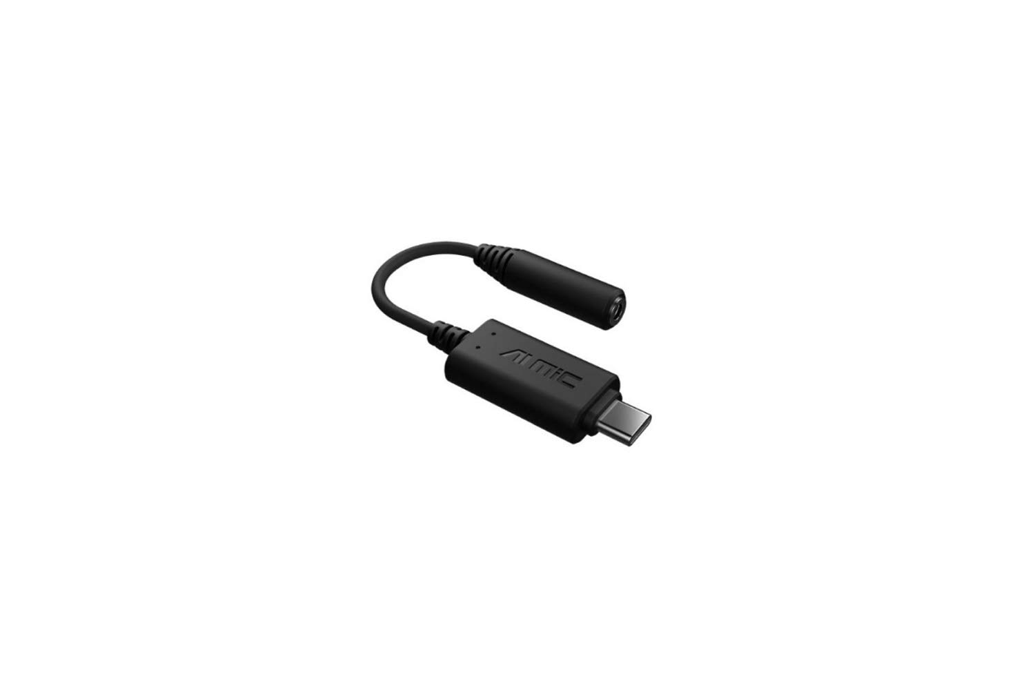 ASUS Ai Noise Canceling Mic Adapter Built in Artificial Intelligence Isolates Background Noise, Enhance Voice Clarity Improve Quality of Conference Calls, Music Supports USB C & USB 2.0 3.5 mm, BLACK, 90YH02L1-B2UA00, al mic