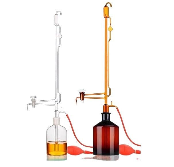 Klasse A Automatische Selbstnullende Bürette, 10/25/50ml - Borosilicatglas mit 1L/2L Reservoir(Brown Glass piston 50ml)