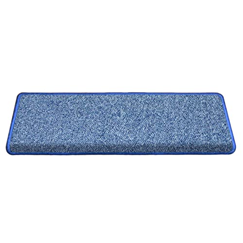 BODHIS Juego de 9 almohadillas cuadradas de sisal para escalera, autoadhesivas, para el hogar, decoración de interiores, para escaleras, color azul, 75 x 24 x 3 cm