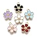 DanLingJewelry 10 Stück zufällige Farbe Legierung Emaille Blume Charms Mini Floral Charms Blüte baumeln Charms für Schmuckherstellung Zubehör