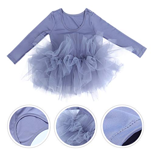 ABOOFAN Kids Girls Mangas Compridas Tutu Dress Ballet Collet para Dançar Ginástica Performance (M Ci