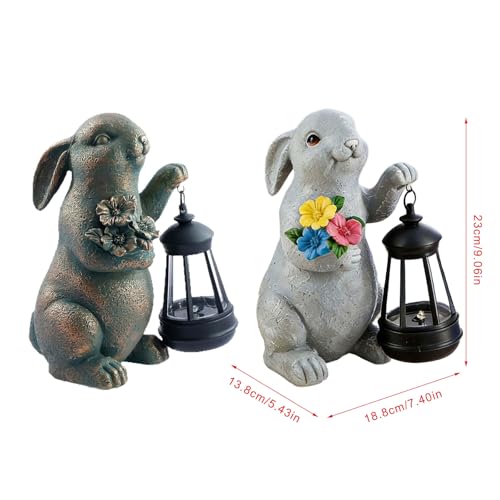 Lampe de lapins de pâques extérieur résine éclairage de cour résistant - 7