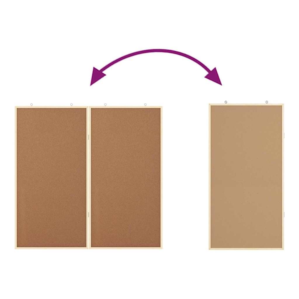 Lavagna informativa marrone in legno di pino massello 100 x 100 x 1,4 cm pieghevole per ufficio, home office, scuola, con superficie liscia per attaccare appunti, foto, foglietti