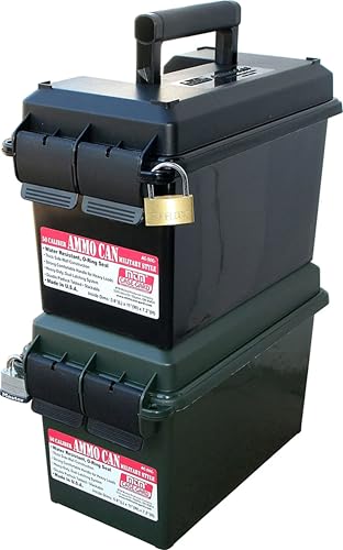 Image of MTM AC50C-40 Ammo Can, 50-Caliber, Heavy-Duty Dual Latching System, Rugged Polypropylene Plastic, O-Ring Seal System, Water Resistant, Bulk Ammo Storage, USA Made, Black