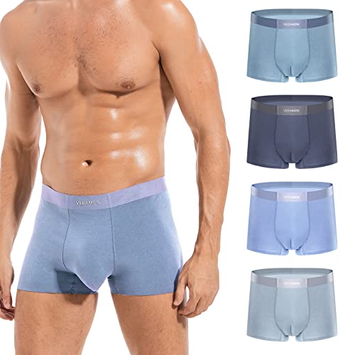 Men's Modal Boxer Briefs Seamless Underwear Microfiber Comfortable Soft 4-Pack With Gift Box