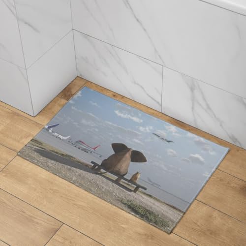 Tapis porte d'entrée éléphant grand format design élégant CEVAN