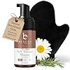 Self Tanner Tanning Mousse Kit - USA Made with Natural & Organic Ingredients, Self Tanner Mousse and Mitt, Tan Kit, Fake Tan Tanning Foam, Fair to Medium, Sunless Tanners Best Sellers