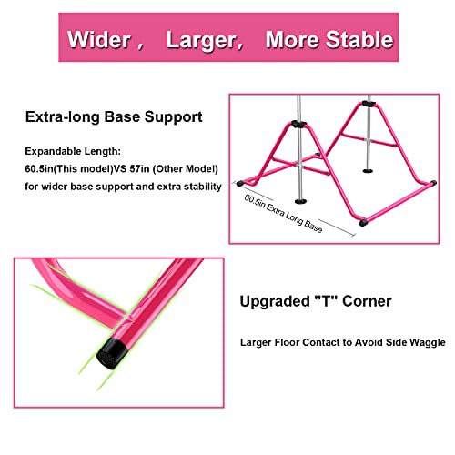 Tepemccu Expandable Gymnastics Bars,Adjustable Height Gymnastic Horizontal Bars,Junior Training Bar Children Folding Training Monkey Bars For Kids #TOP2