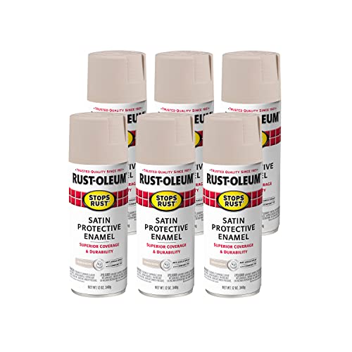 Image of Rust-Oleum 276271-6PK Stops Rust Spray Paint, 12 oz, Satin French Beige, 6 Pack