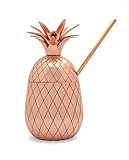 BonBon Copper Pineapple Cup Tumbler With Copper Straw, 17 OZ