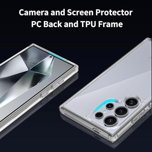 Image of ClearShield Transparent Back Cover for Samsung Galaxy S24 Ultra 5G, Hybrid PC & TPU Shockproof Design, 360 Degree Protection Crystal Clear Case, Anti-Scratch Armor Mobile Phone Cover