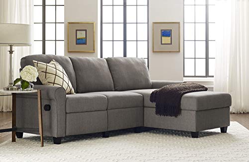 Serta Copenhagen Reclining Sectional with Right Storage Chaise - Moonlight Gray