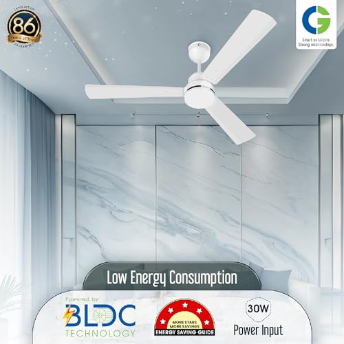 Image of CG Eco 28 | 1200mm Ceiling Fan | BEE 5 Star | BLDC | High Air delivery | Wider Blades | High speed | Anti-rust | Upto 65% Energy Saving | with RF Remote | 2-Year Product Warranty (White)